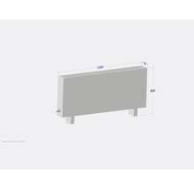 Radiateur avec dimensions 1200 x 600 x 130 millimètres