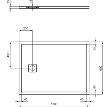 Receveur de douche Ideal Standard Ultra Flat Evo 120 x 90 x 3.5 cm blanc soie mat revêtement antidérapant T5438FO