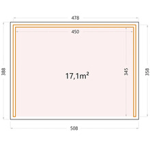 Pavillon Singolo 4836 508 x 388 cm weiß