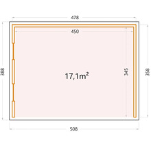 Pavillon Singolo 4836 inkl. Fenster 508 x 388 cm lichtgrau