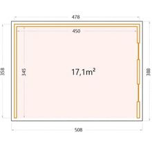 Pavillon Singolo 4836 inkl. Fenster 508 x 388 cm lichtgrau