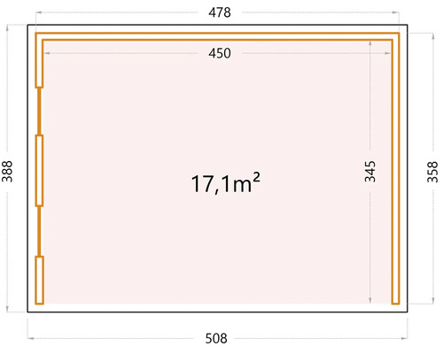 Plan d''un abri de jardin avec indications de taille