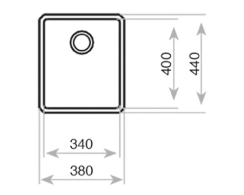 Schéma d''un évier avec dimensions