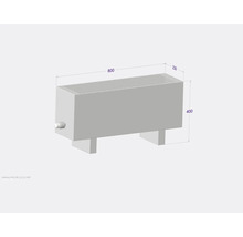 Image d''un radiateur mesurant 800 x 230 x 400 mm.