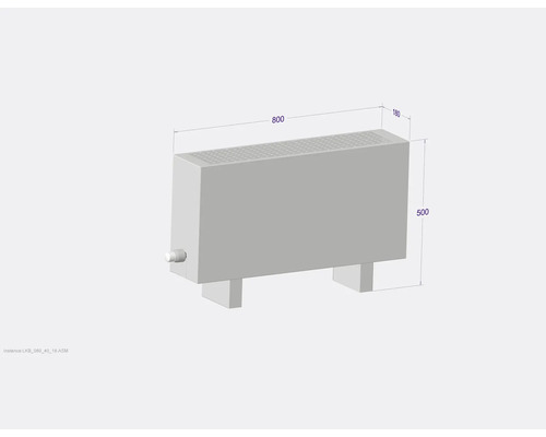 Radiateur à convection avec dimensions 800x180x500 millimètres