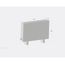 Radiateur avec des dimensions de 800 x 600 x 130 millimètres