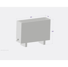Image d''un radiateur mesurant 800, 230 et 600 millimètres