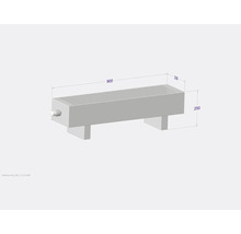Illustration d''une rigole de drainage avec les dimensions 900 x 230 x 250 millimètres.