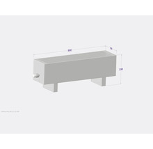 Image d''un radiateur avec les dimensions 900 x 230 x 330 mm.