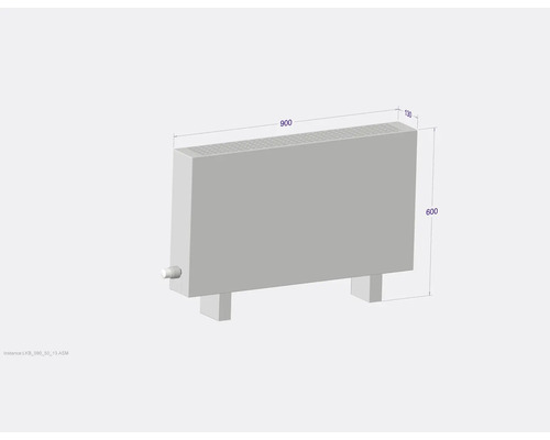 Heizkörper mit den Maßen 900 x 600 x 130 Millimeter