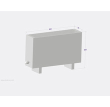 Radiateur avec dimensions 900 x 600 x 230 millimètres.
