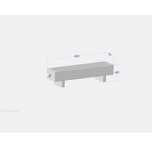 Image d''un radiateur avec des dimensions de 1000 x 230 x 250 millimètres.