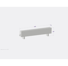Radiateur avec dimensions 1400 x 130 x 330 millimètres