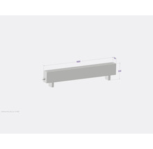 Radiateur avec des dimensions de 1600 x 330 x 130 millimètres