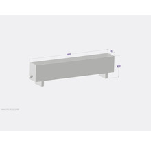 Convecteur sur pied Licon Heat KORALINE Basic LKB H 400 x L 1600 x p 230 mm blanc