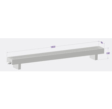 Caniveau de douche en acier inoxydable avec dimensions 1800 x 180 x 190 mm