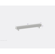 Radiateur avec dimensions : longueur 1800, hauteur 250, profondeur 180