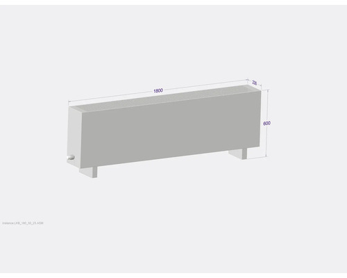 Heizkörper mit den Maßen 1800 x 600 x 230 Millimeter