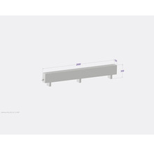 Banc de jardin en béton avec dimensions 2000 x 330 x 130 mm