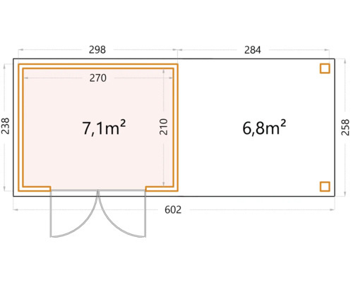 Plan d''un abri de jardin avec dimensions.