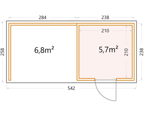 Plan avec les dimensions d''un abri de jardin
