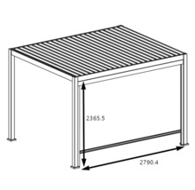 Illustration d''un toit de terrasse avec les dimensions 2365,5 et 2790,4.