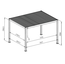 Dessin technique d''une pergola avec dimensions