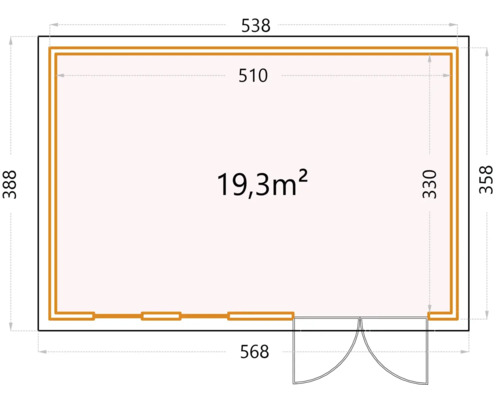 Plan avec les dimensions d''un abri de jardin