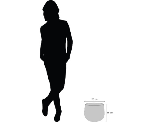 Image d''une table d''appoint mesurant 20 centimètres sur 16 centimètres à côté d''une personne pour donner une idée de la taille.