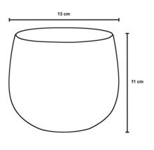 Illustration einer Pflanzschale mit den Maßen 13 cm Breite und 11 cm Höhe