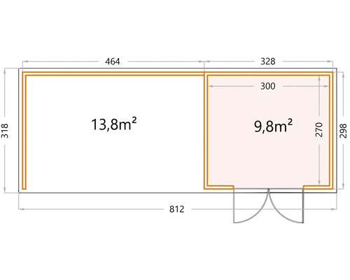 Plan d''un abri de jardin avec indications de taille