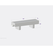 Image d''une rigole de drainage avec les dimensions 700 x 180 x 190 mm