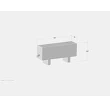 Radiateur avec des dimensions de 700 x 180 x 330 millimètres
