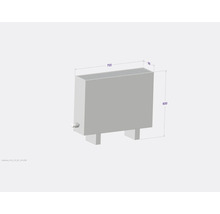 Radiateur avec dimensions 700, 180 et 600 millimètres.
