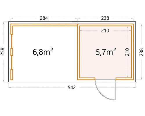 Plan d''un abri de jardin avec indication des surfaces