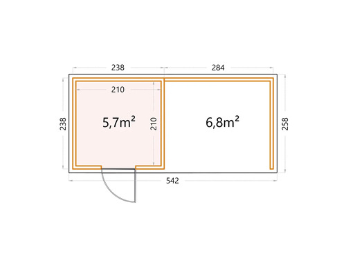 Plan d''un abri de jardin avec indications de taille