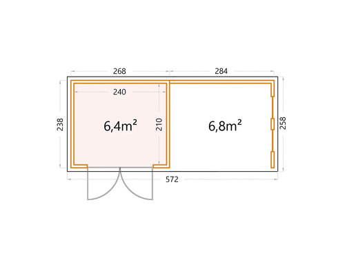 Plan d''un abri de jardin avec indication des dimensions