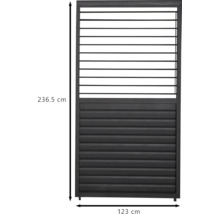 Sichtschutzzaun mit den Maßen 236,5 cm Höhe und 123 cm Breite