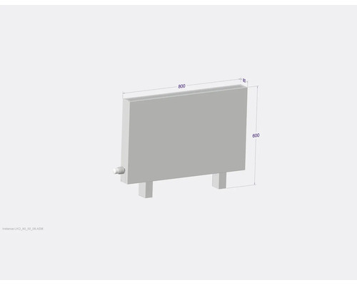 Radiateur avec dimensions 800 x 600 x 80 mm