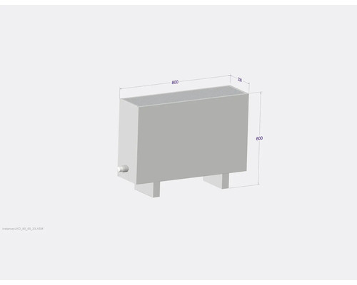 Radiateur avec dimensions 800 x 600 x 230 millimètres