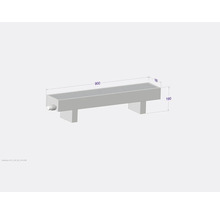 Zeichnung eines linearen Ablaufsystems mit Maßen 900 x 180 x 190 mm