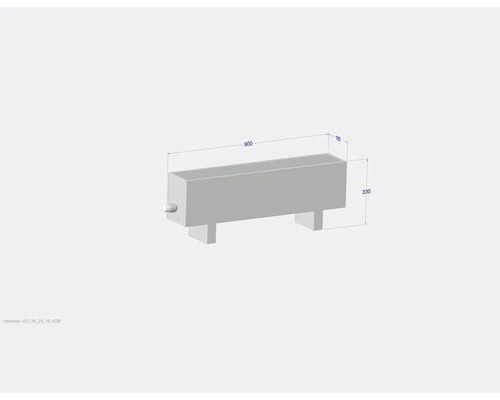 Radiateur avec des dimensions de 900x180x330 millimètres