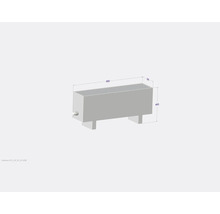 Radiateur avec des dimensions de 900 x 230 x 400 millimètres.