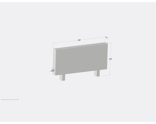 Radiateur aux dimensions 900 x 500 x 80 mm