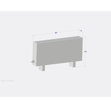 Radiateur avec dimensions 900 x 500 x 130 mm