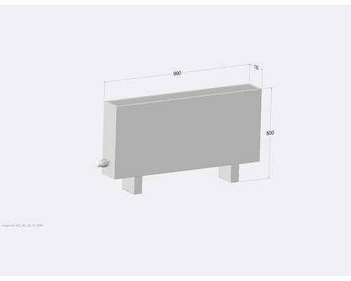 Radiateur avec dimensions 900 x 500 x 130 mm