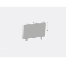 Heizkörper mat de Moossen 900 x 600 x 80 Millimeter.