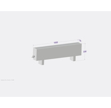 Radiateur avec des dimensions de 1000 x 330 x 130 millimètres.