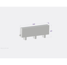 Radiateur aux dimensions 1000 x 400 x 130 millimètres