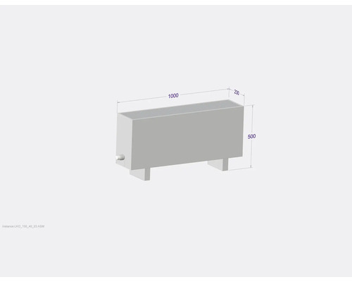 Heizkörper mit Abmessungen 1000 x 230 x 500 Millimeter